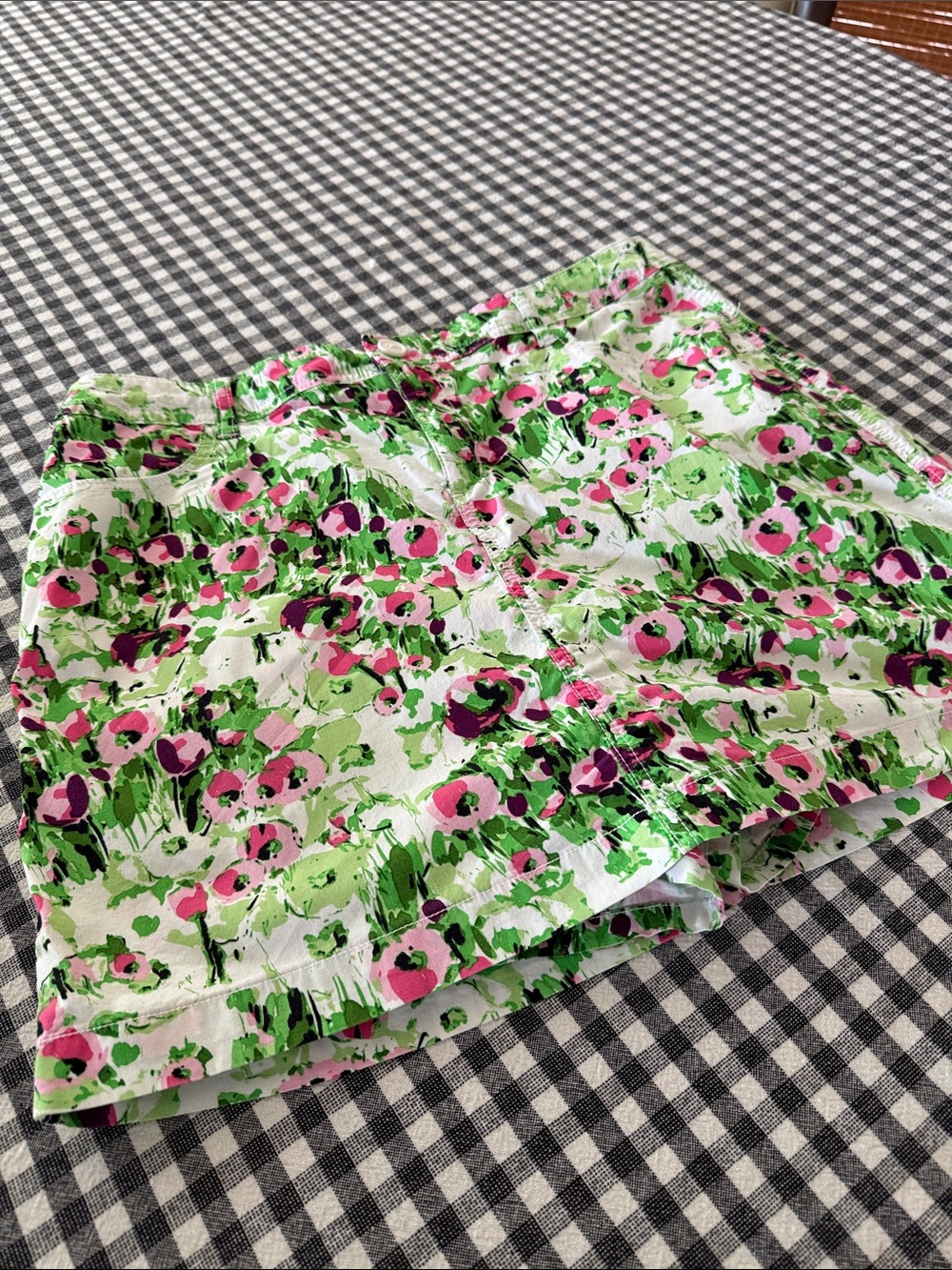 St. John's Bay Floral Green Pink White Skort